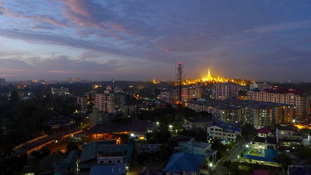 Yangon view of Shwedagon Pagoda